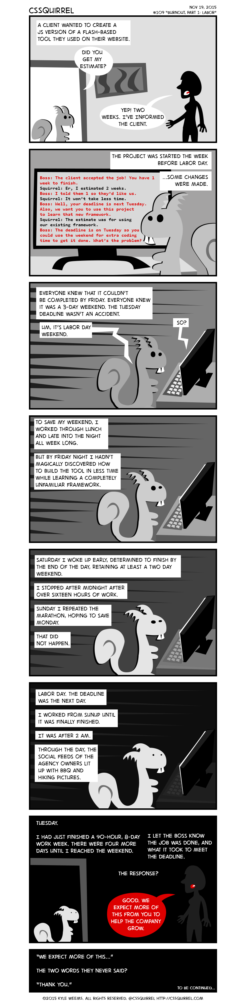 CSSquirrel #109: Burnout, Part 1: Labor